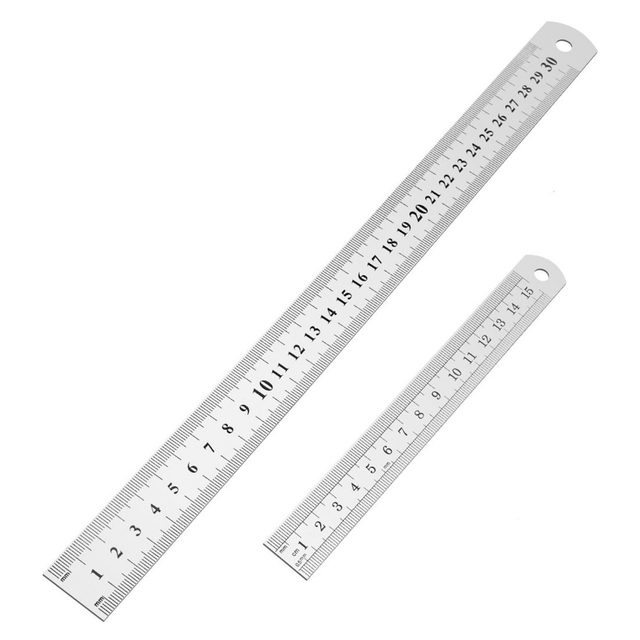 Stainless Steel Ruler 12 Inch + 6 Inch Metal Rulers - AliExpress